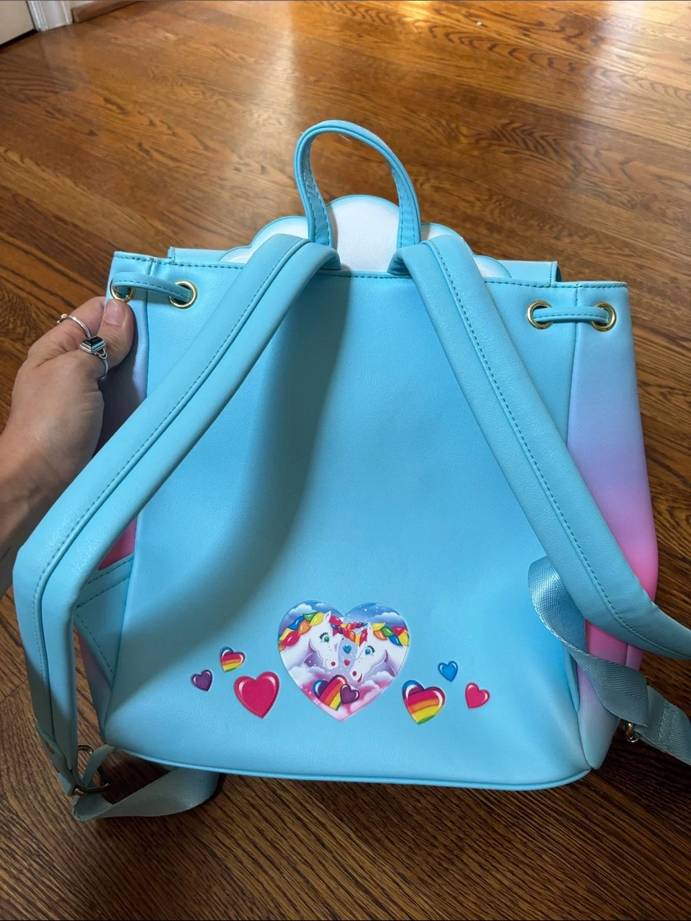 Loungefly Pastel Rainbow Unicorn Mini Backpack - Blue, Pink, Purple Lisa Frank